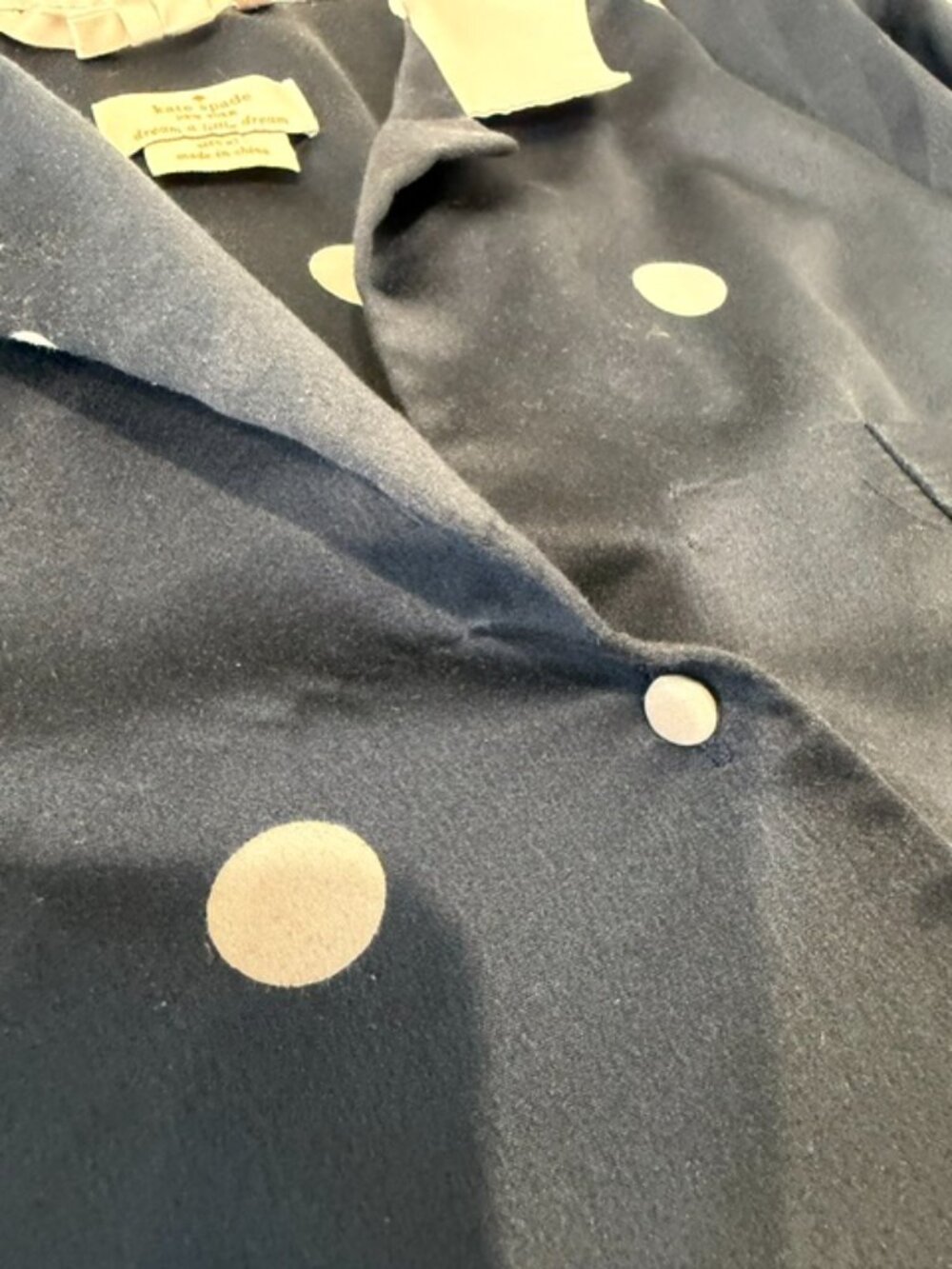 Kate Spade New York Blue White Polka Dot Pajama Set Size XL. - Picture 6 of 16